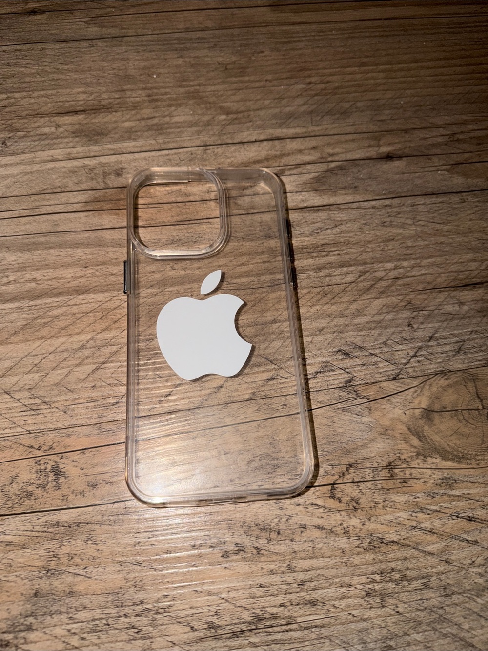 Apple Transparent Phone Case with White Apple Emblem